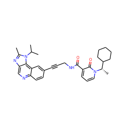 Cc1nc2cnc3ccc(C#CCNC(=O)c4cccn([C@@H](C)C5CCCCC5)c4=O)cc3c2n1C(C)C ZINC000169710229