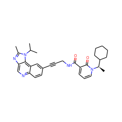 Cc1nc2cnc3ccc(C#CCNC(=O)c4cccn([C@H](C)C5CCCCC5)c4=O)cc3c2n1C(C)C ZINC000169710224