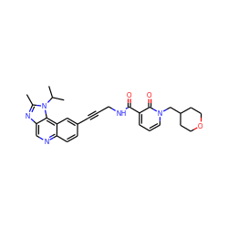 Cc1nc2cnc3ccc(C#CCNC(=O)c4cccn(CC5CCOCC5)c4=O)cc3c2n1C(C)C ZINC000169710236