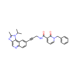 Cc1nc2cnc3ccc(C#CCNC(=O)c4cccn(Cc5ccccc5)c4=O)cc3c2n1C(C)C ZINC000169710218