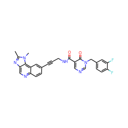 Cc1nc2cnc3ccc(C#CCNC(=O)c4cncn(Cc5ccc(F)c(F)c5)c4=O)cc3c2n1C ZINC000169710278