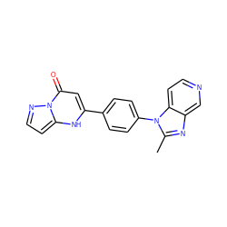 Cc1nc2cnccc2n1-c1ccc(-c2cc(=O)n3nccc3[nH]2)cc1 ZINC000100041315