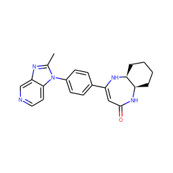 Cc1nc2cnccc2n1-c1ccc(C2=CC(=O)N[C@@H]3CCCC[C@@H]3N2)cc1 ZINC000027098495