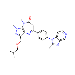 Cc1nc2cnccc2n1-c1ccc(C2=Nc3c(COCC(C)C)nn(C)c3N(C)C(=O)C2)cc1 ZINC000013743177