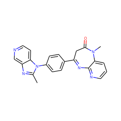 Cc1nc2cnccc2n1-c1ccc(C2=Nc3ncccc3N(C)C(=O)C2)cc1 ZINC000013743160