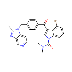 Cc1nc2cnccc2n1Cc1ccc(C(=O)c2cn(C(=O)N(C)C)c3cccc(Br)c23)cc1 ZINC000013776637