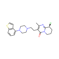 Cc1nc2n(c(=O)c1CCN1CCN(c3cccc4sccc34)CC1)CCC[C@@H]2Cl ZINC001772651277