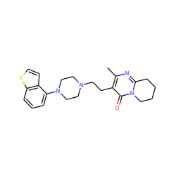 Cc1nc2n(c(=O)c1CCN1CCN(c3cccc4sccc34)CC1)CCCC2 ZINC001772638709