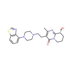 Cc1nc2n(c(=O)c1CCN1CCN(c3cccc4scnc34)CC1)CCC[C@H]2O ZINC001772586170