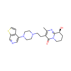 Cc1nc2n(c(=O)c1CCN1CCN(c3cncc4sccc34)CC1)CCC[C@@H]2O ZINC001772640974