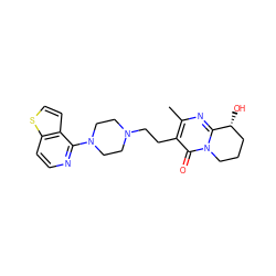 Cc1nc2n(c(=O)c1CCN1CCN(c3nccc4sccc34)CC1)CCC[C@H]2O ZINC001772612649