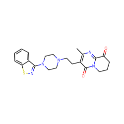 Cc1nc2n(c(=O)c1CCN1CCN(c3nsc4ccccc34)CC1)CCCC2=O ZINC001772576580