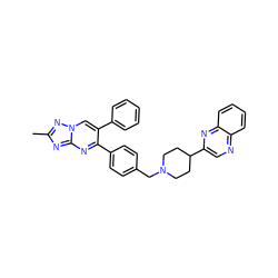 Cc1nc2nc(-c3ccc(CN4CCC(c5cnc6ccccc6n5)CC4)cc3)c(-c3ccccc3)cn2n1 ZINC000143036011