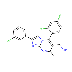 Cc1nc2nc(-c3cccc(Cl)c3)cn2c(-c2ccc(Cl)cc2Cl)c1CN ZINC000058534547