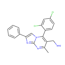 Cc1nc2nc(-c3ccccc3)cn2c(-c2ccc(Cl)cc2Cl)c1CN ZINC000034635447