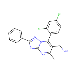 Cc1nc2nc(-c3ccccc3)nn2c(-c2ccc(Cl)cc2Cl)c1CN ZINC000035900869