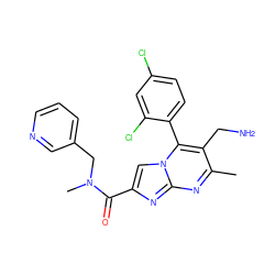 Cc1nc2nc(C(=O)N(C)Cc3cccnc3)cn2c(-c2ccc(Cl)cc2Cl)c1CN ZINC000058592909