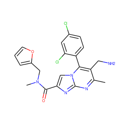 Cc1nc2nc(C(=O)N(C)Cc3ccco3)cn2c(-c2ccc(Cl)cc2Cl)c1CN ZINC000058591786