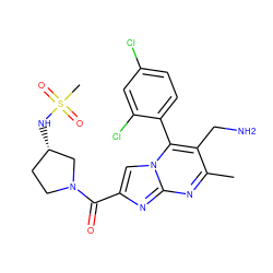 Cc1nc2nc(C(=O)N3CC[C@H](NS(C)(=O)=O)C3)cn2c(-c2ccc(Cl)cc2Cl)c1CN ZINC000058575976