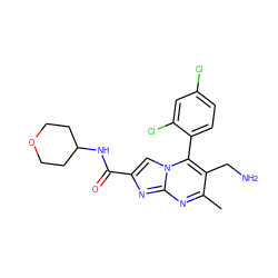 Cc1nc2nc(C(=O)NC3CCOCC3)cn2c(-c2ccc(Cl)cc2Cl)c1CN ZINC000058590793