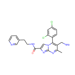 Cc1nc2nc(C(=O)NCCc3cccnc3)cn2c(-c2ccc(Cl)cc2Cl)c1CN ZINC000058574977