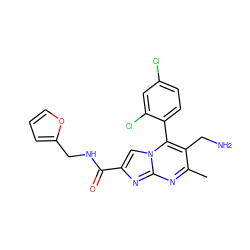 Cc1nc2nc(C(=O)NCc3ccco3)cn2c(-c2ccc(Cl)cc2Cl)c1CN ZINC000058604085