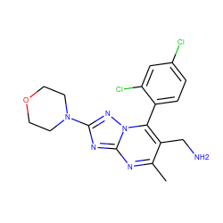 Cc1nc2nc(N3CCOCC3)nn2c(-c2ccc(Cl)cc2Cl)c1CN ZINC000058506391