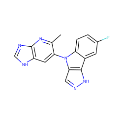 Cc1nc2nc[nH]c2cc1-n1c2ccc(F)cc2c2[nH]ncc21 ZINC000210488947