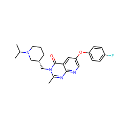 Cc1nc2ncc(Oc3ccc(F)cc3)cc2c(=O)n1C[C@H]1CCCN(C(C)C)C1 ZINC000073296996