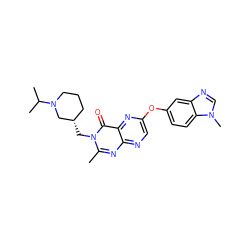 Cc1nc2ncc(Oc3ccc4c(c3)ncn4C)nc2c(=O)n1C[C@H]1CCCN(C(C)C)C1 ZINC000073315626