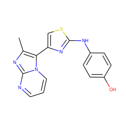 Cc1nc2ncccn2c1-c1csc(Nc2ccc(O)cc2)n1 ZINC000003998376