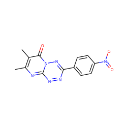 Cc1nc2nnc(-c3ccc([N+](=O)[O-])cc3)nn2c(=O)c1C ZINC000003595472