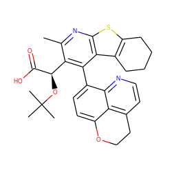 Cc1nc2sc3c(c2c(-c2ccc4c5c(ccnc25)CCO4)c1[C@@H](OC(C)(C)C)C(=O)O)CCCC3 ZINC000113123830