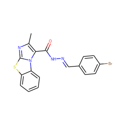 Cc1nc2sc3ccccc3n2c1C(=O)N/N=C/c1ccc(Br)cc1 ZINC000653806080