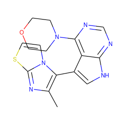 Cc1nc2sccn2c1-c1c[nH]c2ncnc(N3CCOCC3)c12 ZINC000224885223