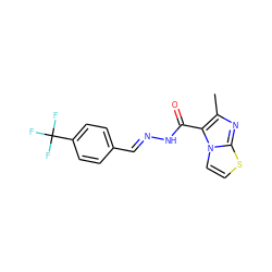 Cc1nc2sccn2c1C(=O)N/N=C/c1ccc(C(F)(F)F)cc1 ZINC000653804884