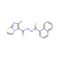 Cc1nc2sccn2c1C(=O)NNC(=O)c1cccc2ccccc12 ZINC000653802184