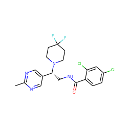 Cc1ncc([C@@H](CNC(=O)c2ccc(Cl)cc2Cl)N2CCC(F)(F)CC2)cn1 ZINC000217087253