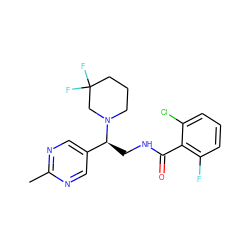 Cc1ncc([C@H](CNC(=O)c2c(F)cccc2Cl)N2CCCC(F)(F)C2)cn1 ZINC001772576468