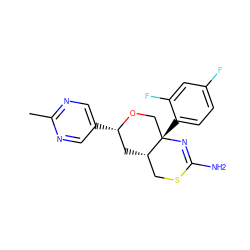 Cc1ncc([C@H]2C[C@H]3CSC(N)=N[C@@]3(c3ccc(F)cc3F)CO2)cn1 ZINC000169708478