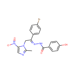 Cc1ncc([N+](=O)[O-])n1C/C(=N/NC(=O)c1ccc(O)cc1)c1ccc(Br)cc1 ZINC000103283919