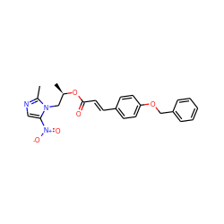 Cc1ncc([N+](=O)[O-])n1C[C@@H](C)OC(=O)/C=C/c1ccc(OCc2ccccc2)cc1 ZINC000072178944