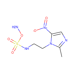 Cc1ncc([N+](=O)[O-])n1CCNS(=O)(=O)ON ZINC000261188648