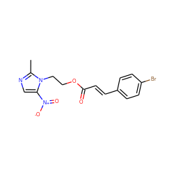 Cc1ncc([N+](=O)[O-])n1CCOC(=O)/C=C/c1ccc(Br)cc1 ZINC000053230600