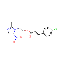 Cc1ncc([N+](=O)[O-])n1CCOC(=O)/C=C/c1ccc(Cl)cc1 ZINC000053230062