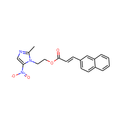 Cc1ncc([N+](=O)[O-])n1CCOC(=O)/C=C/c1ccc2ccccc2c1 ZINC000053295791