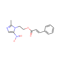 Cc1ncc([N+](=O)[O-])n1CCOC(=O)/C=C/c1ccccc1 ZINC000039085787