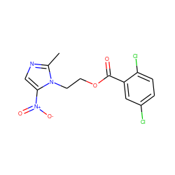 Cc1ncc([N+](=O)[O-])n1CCOC(=O)c1cc(Cl)ccc1Cl ZINC000060853758