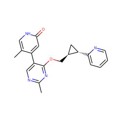 Cc1ncc(-c2cc(=O)[nH]cc2C)c(OC[C@H]2C[C@@H]2c2ccccn2)n1 ZINC000209442335