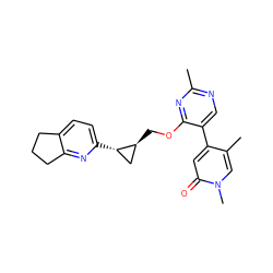 Cc1ncc(-c2cc(=O)n(C)cc2C)c(OC[C@H]2C[C@@H]2c2ccc3c(n2)CCC3)n1 ZINC001772619776